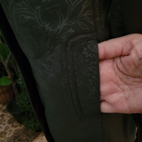 Lucy Athletic Jacket Coat Gray Floral Print Hood Hooded Size XS Lightweight - Picture 6 of 10